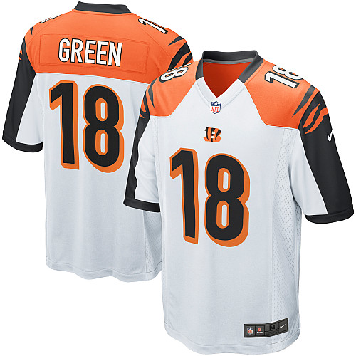 Men's Game A.J. Green Nike Jersey White Road - #18 NFL Cincinnati Bengals